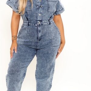 Women's Blue Denim Jumpsuit